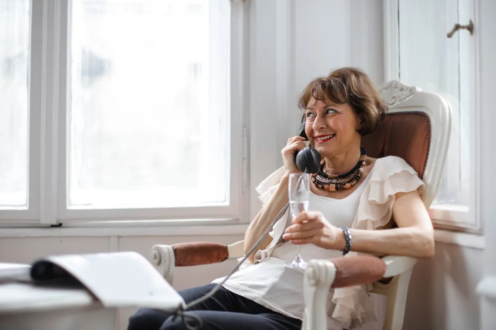 Woman relaxed at home after finding relief from perimenopause night sweats